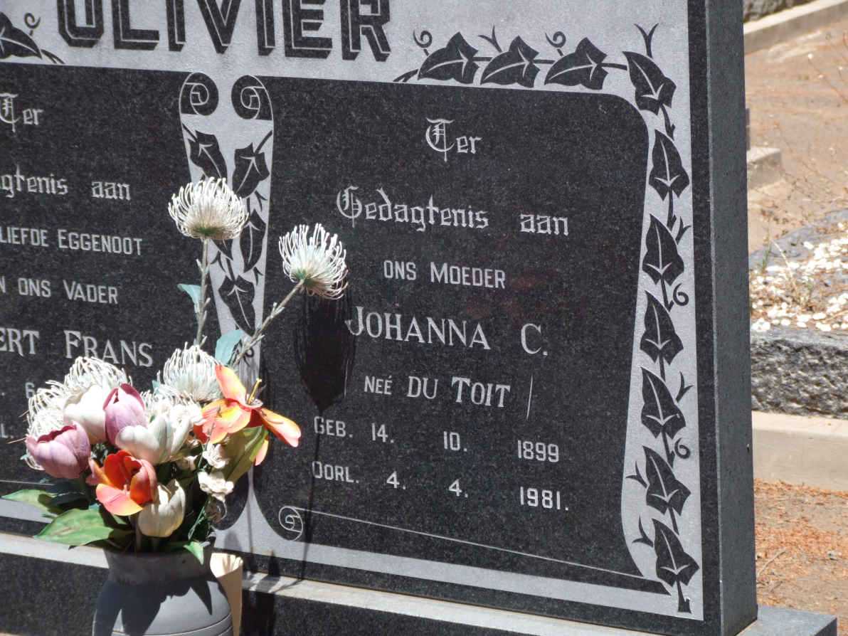 OLIVIER Johanna C. nee DU TOIT 1899-1981