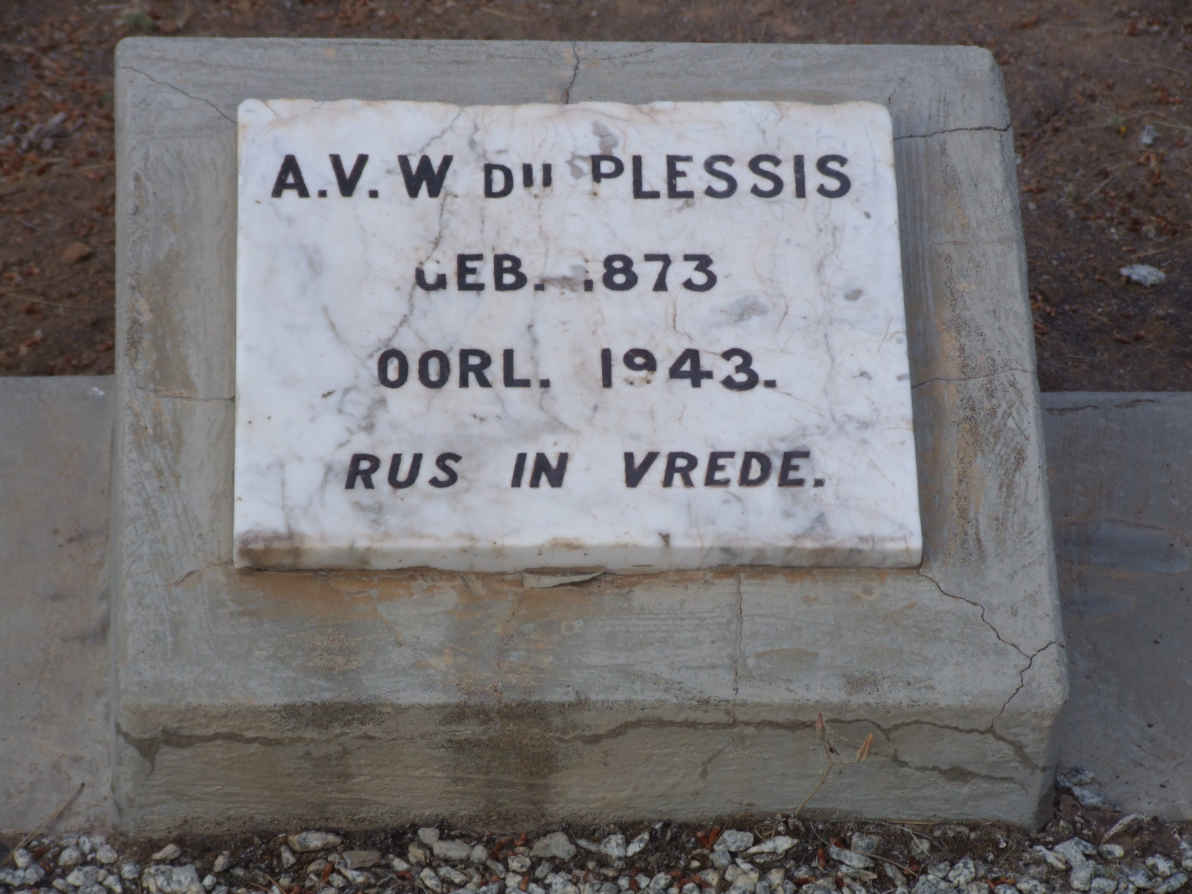 PLESSIS A.V.W., du 1873-1943