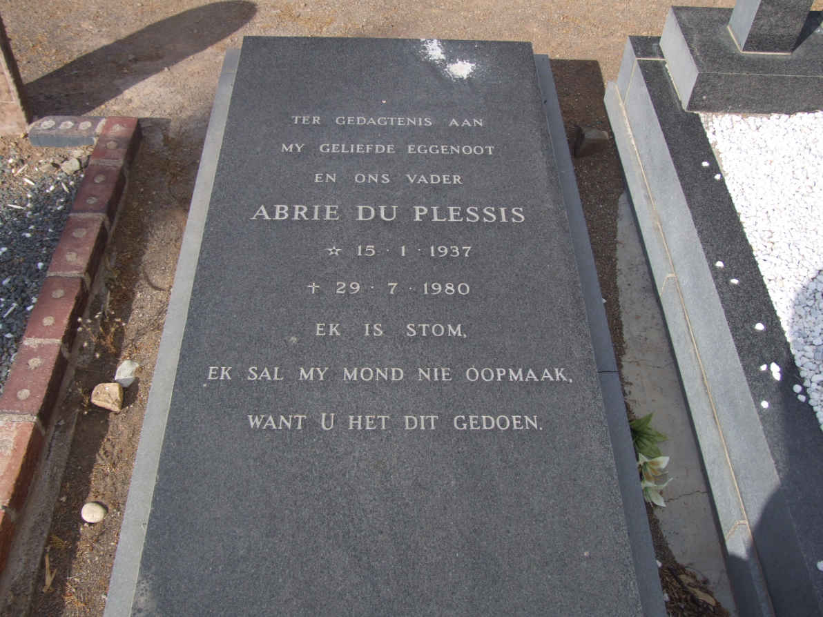 PLESSIS Abrie, du 1937-1980