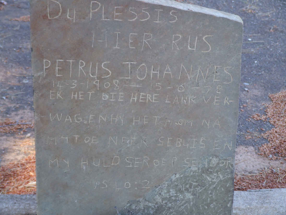 PLESSIS Petrus Johannes, du 1908-1972