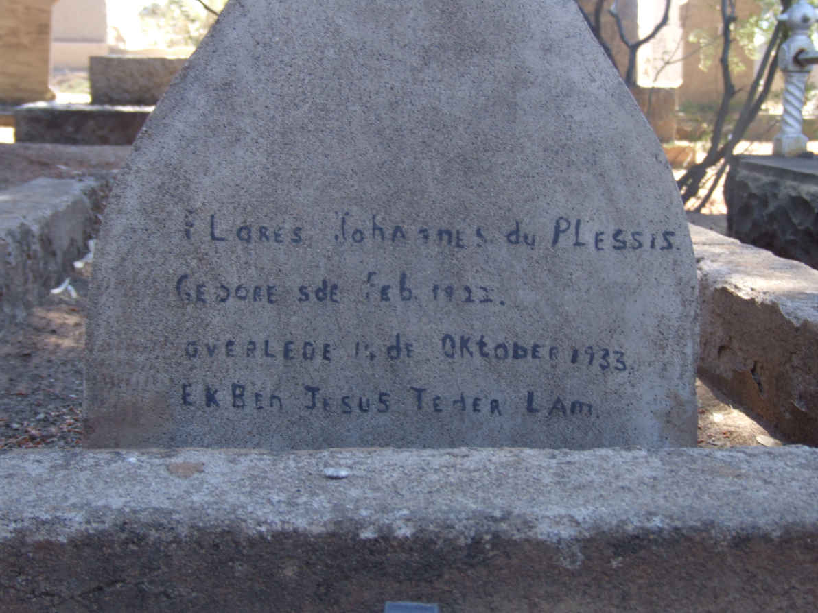 PLESSIS Flores Johannes, du 1922-1933