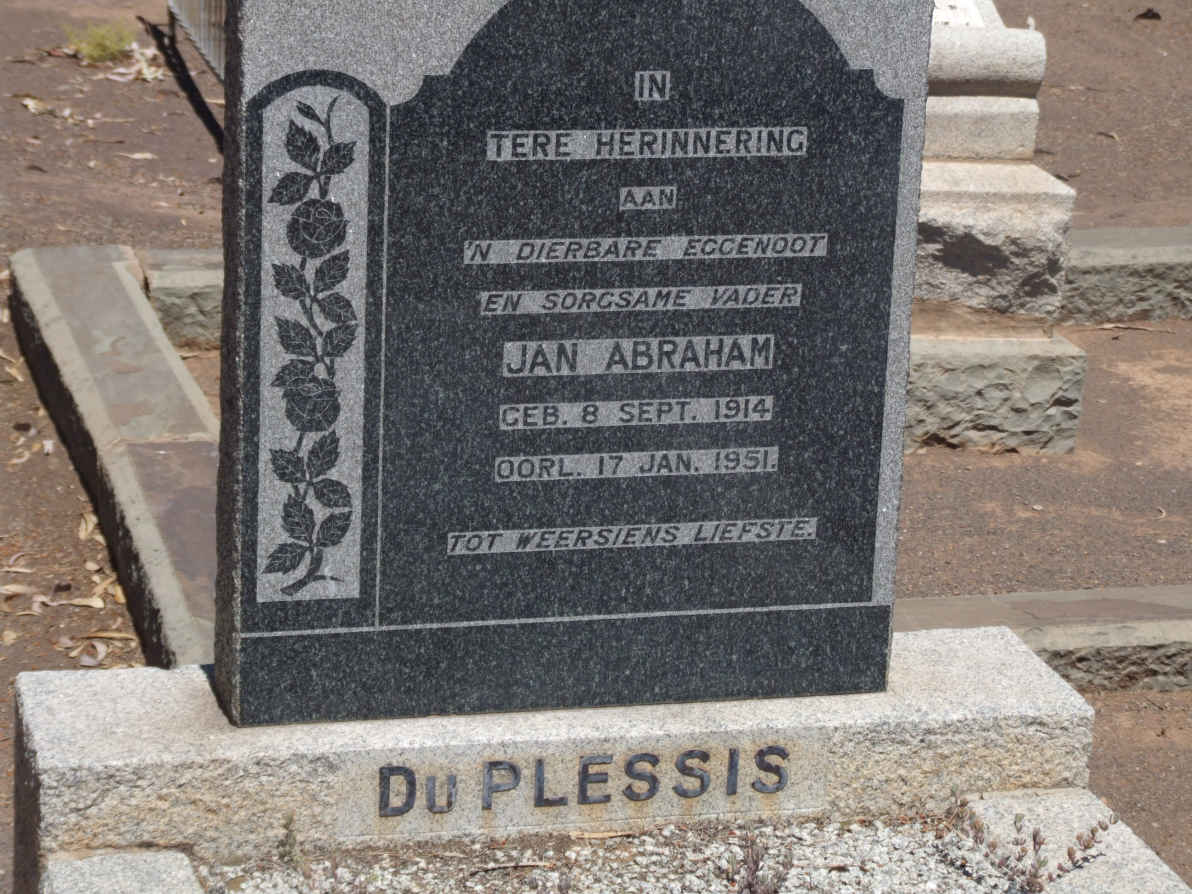 PLESSIS Jan Abraham, du 1914-1951