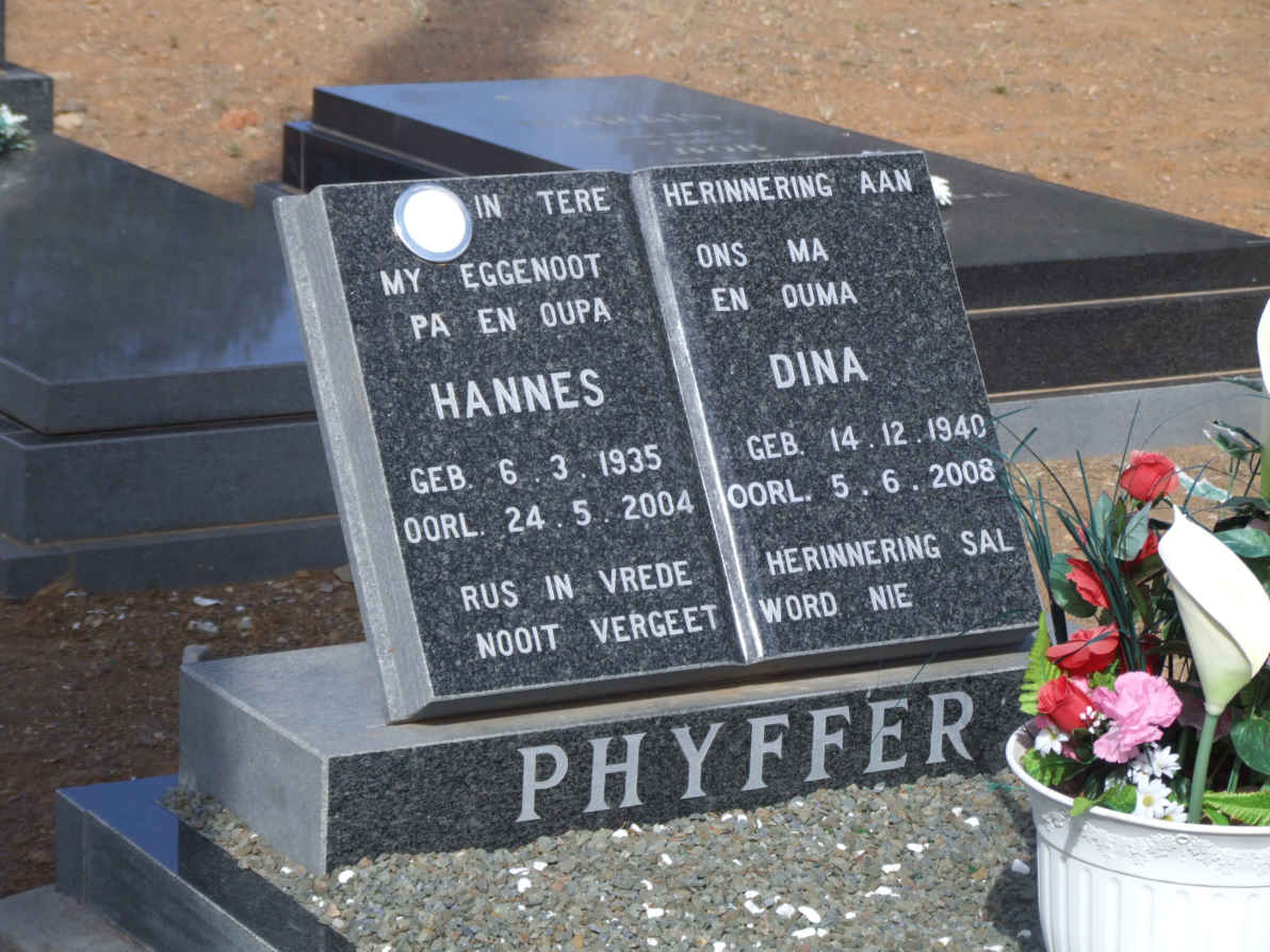 PHYFFER Hannes 1935-2004 &amp; Dina 1940-2008