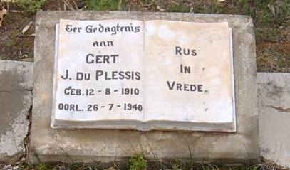 PLESSIS Gert J., du 1910-1940