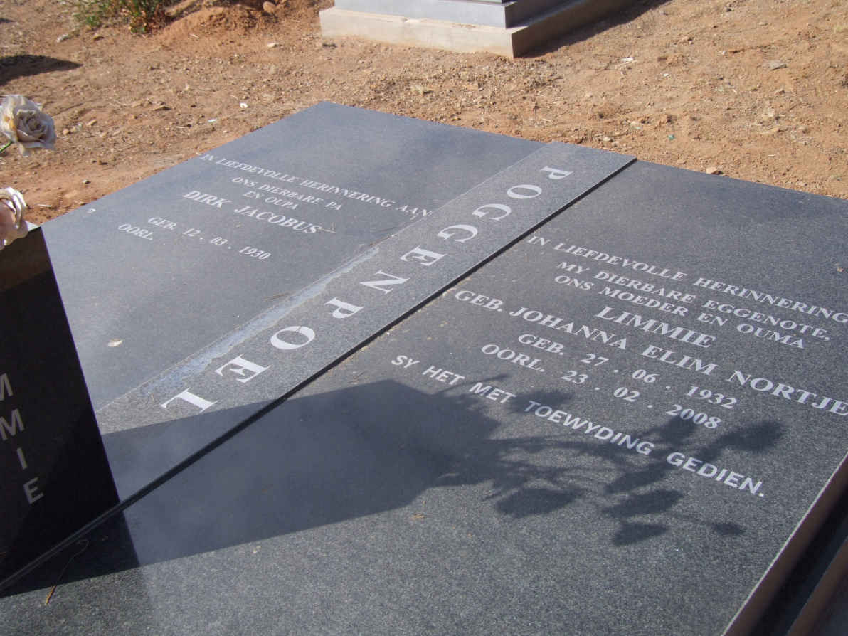 POGGENPOEL Dirk Jacobus 1930- &amp; Johanna Elim NORTJÉ 1932-2008