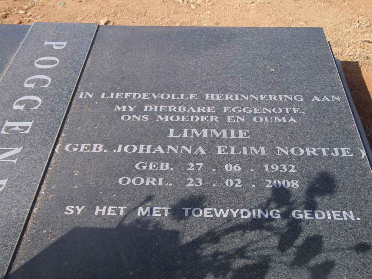 POGGENPOEL Johanna Elim nee NORTJÉ 1932-2008