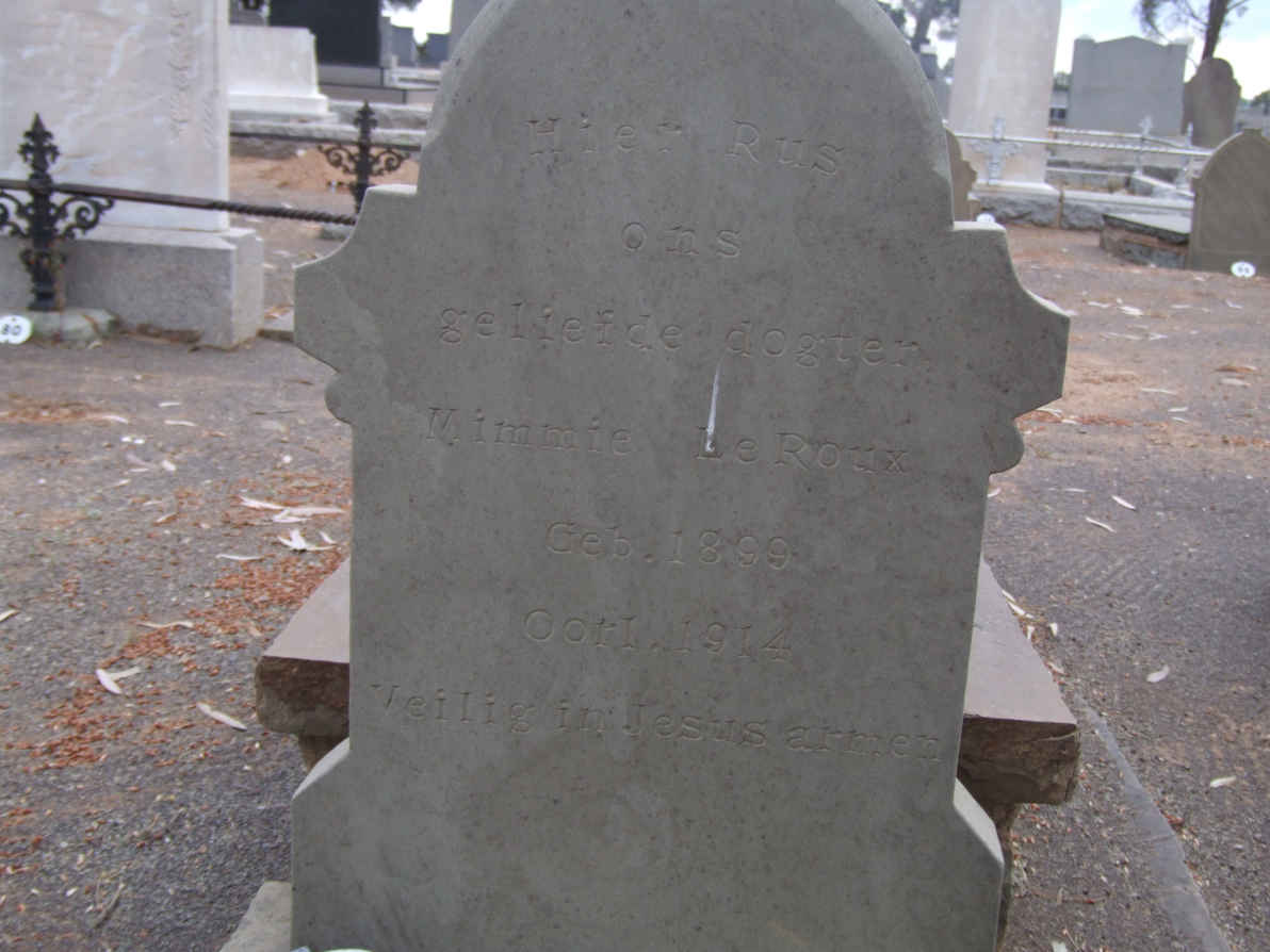 ROUX Mimmie, le 1899-1914