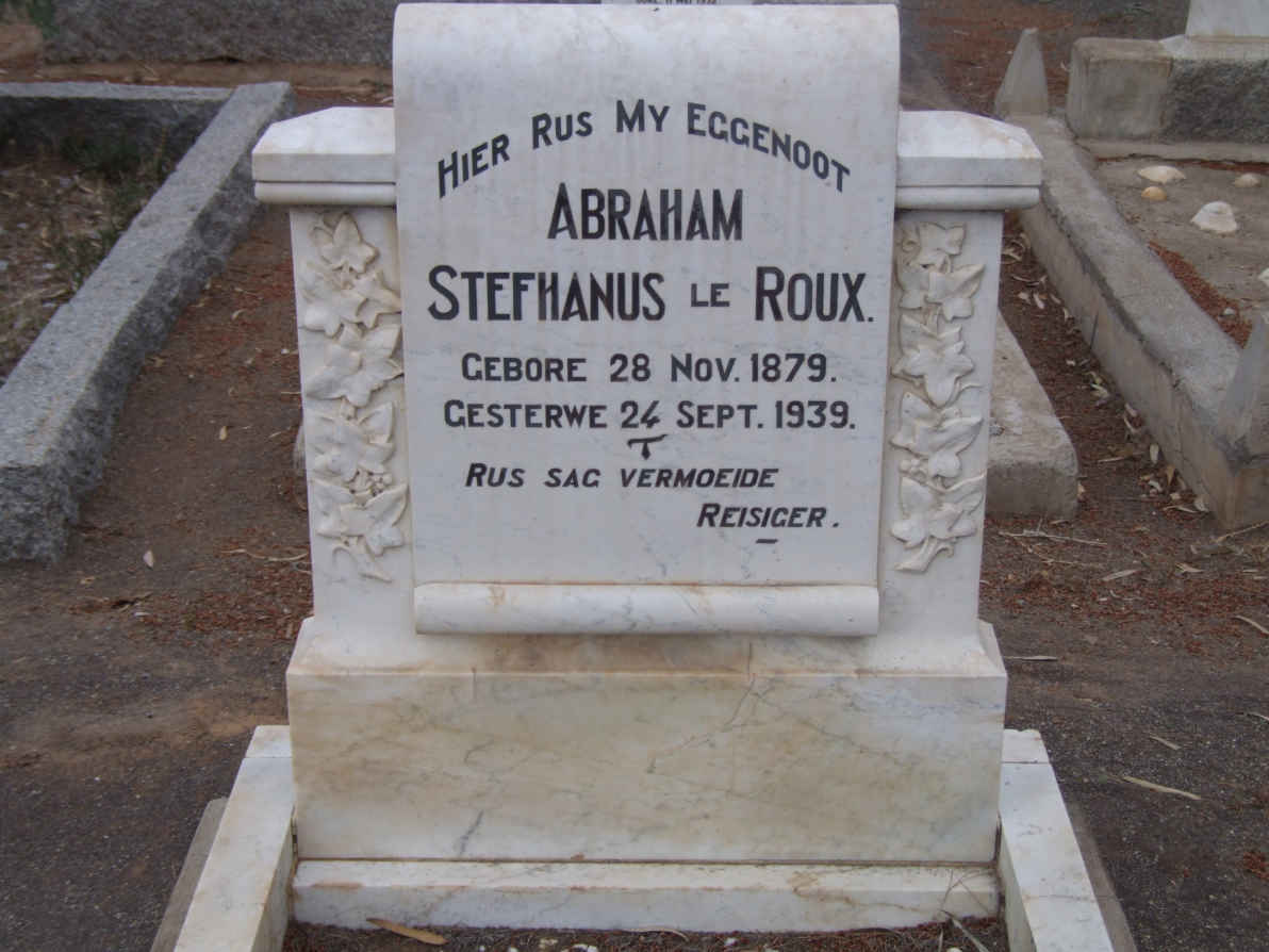 ROUX Abraham Stefhanus, le 1879-1939