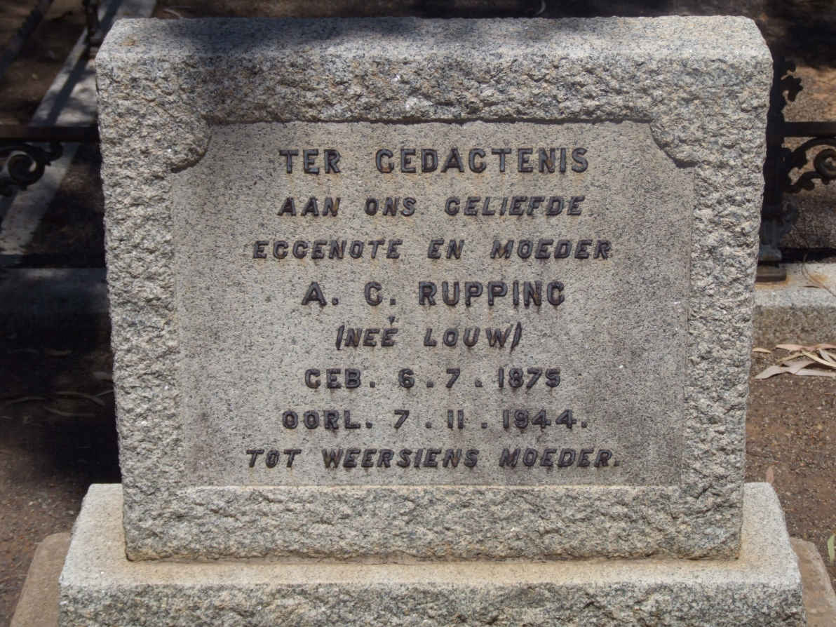 RUPPING A.C. nee LOUW 1875-1944