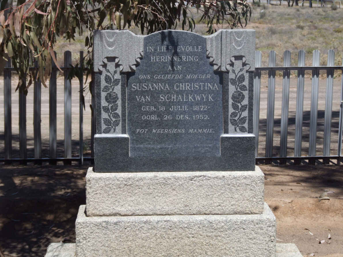 SCHALKWYK Susanna Christina, van 1872-1952