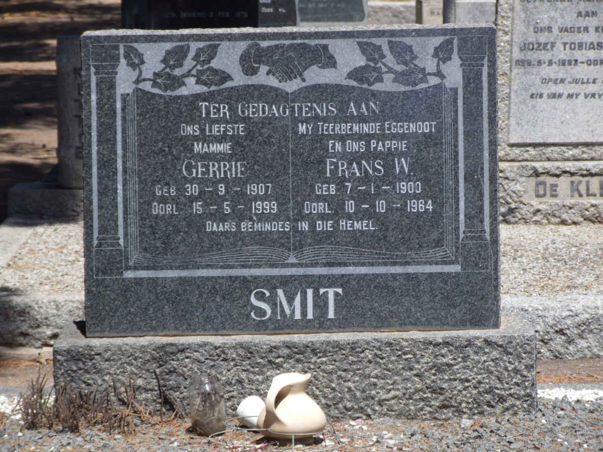 SMIT Frans W. 1900-1964 &amp; Gerrie 1907-1999