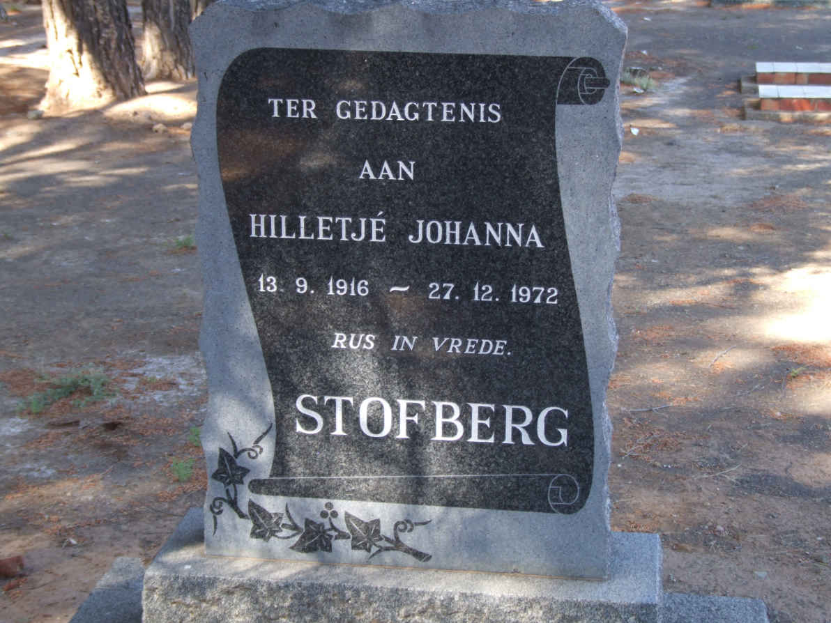 STOFBERG Hilletje Johanna 1916-1972