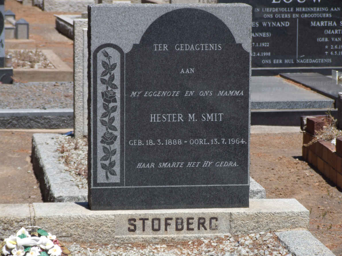 STOFBERG Hester M. nee SMIT 1888-1964