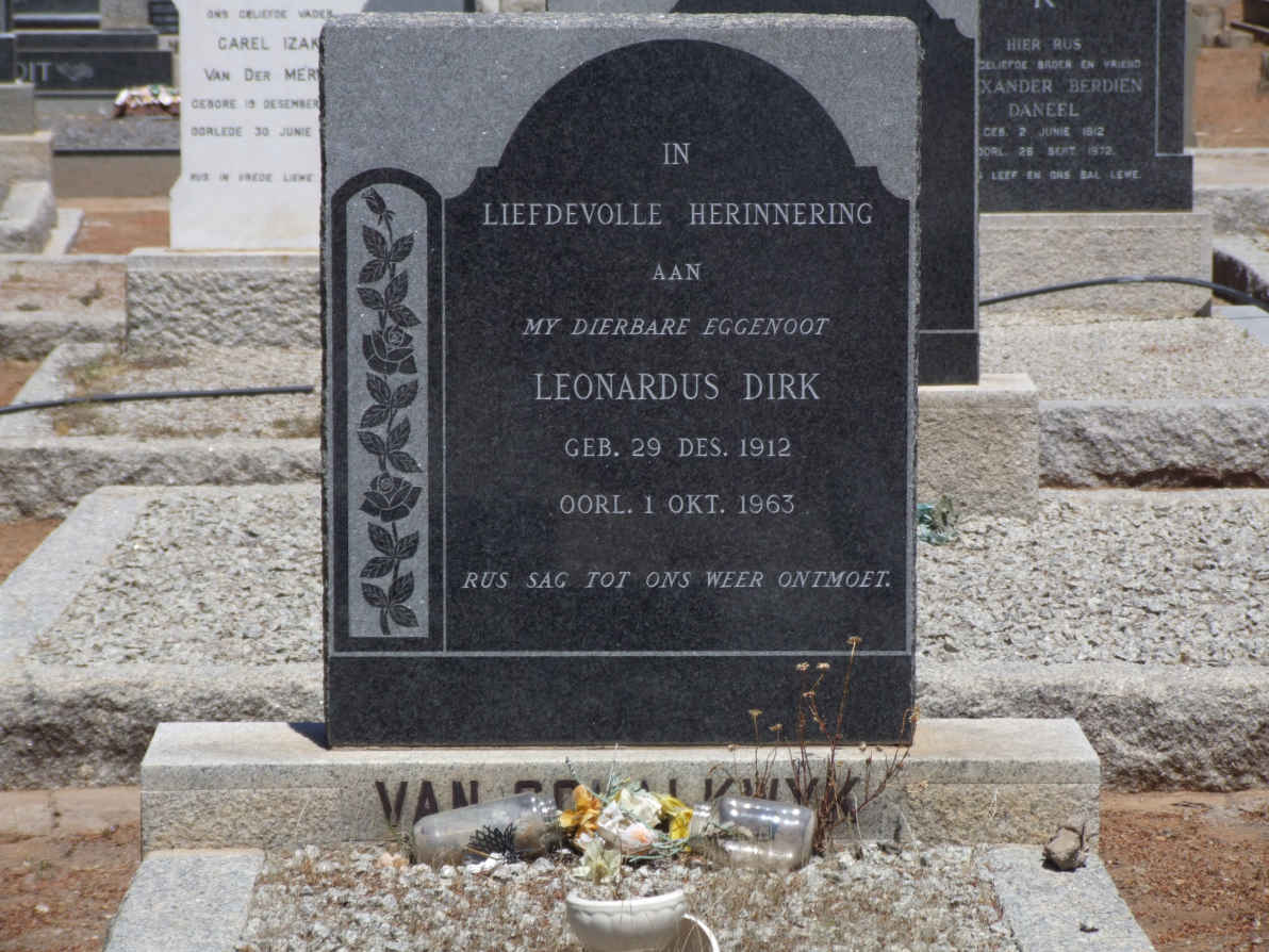 SCHALKWYK Leonardus Dirk, van 1912-1963