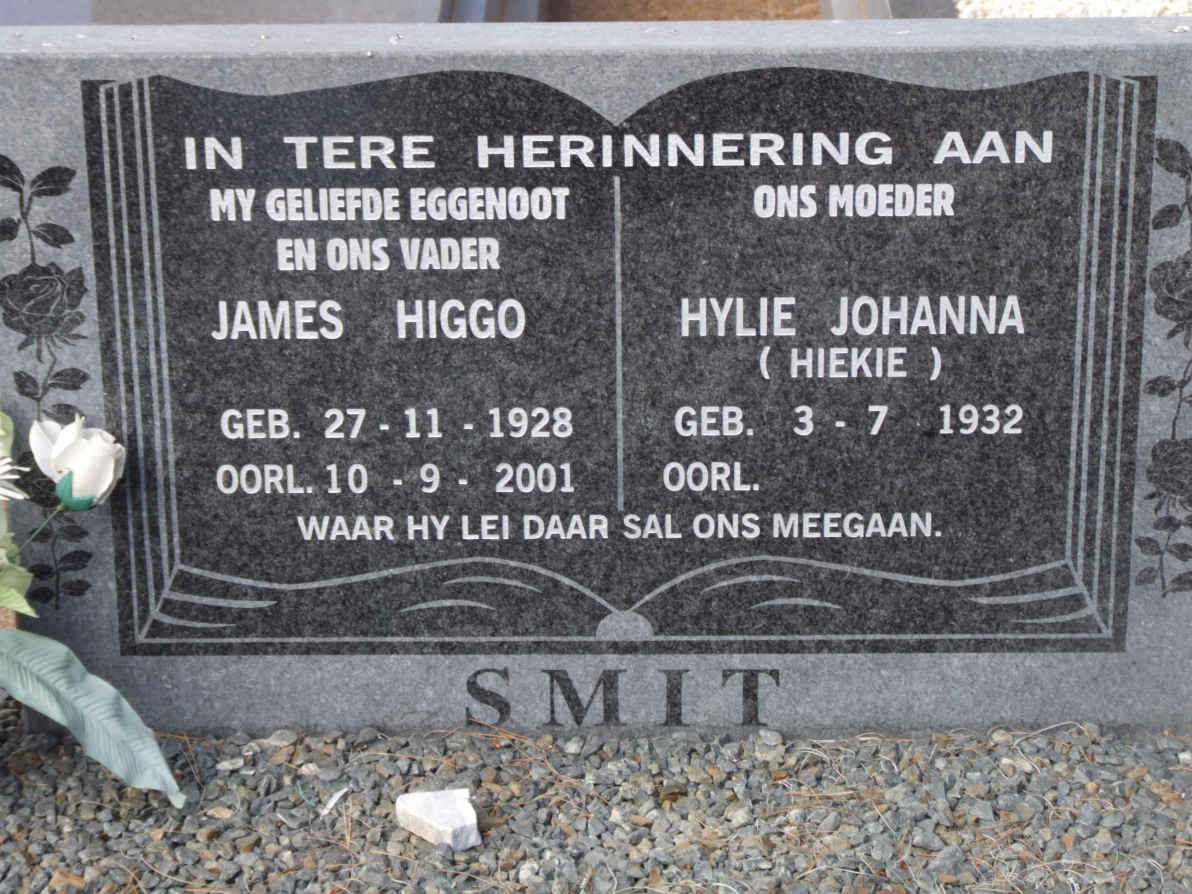 SMIT James Higgo 1928-2001 &amp; Hylie Johanna 1932-