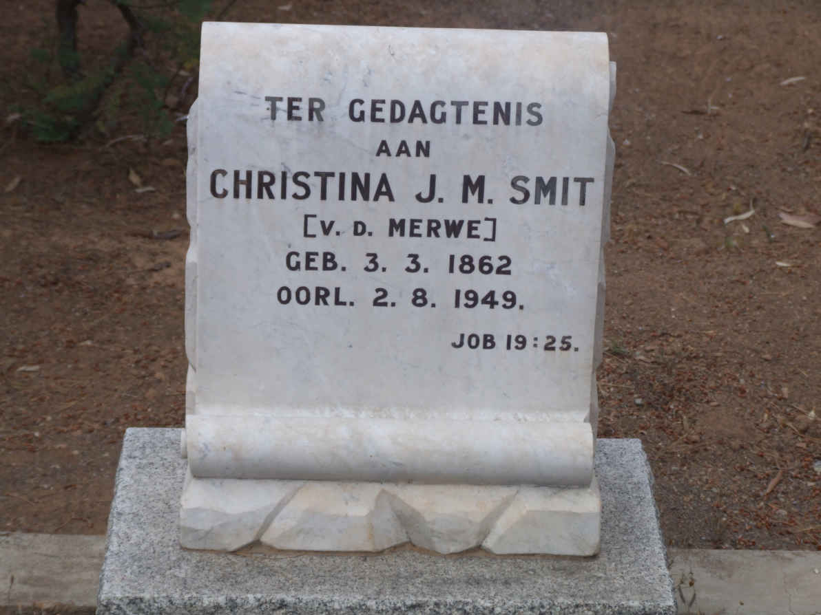 SMIT Christina J.M. nee V.D. MERWE 1862-1949