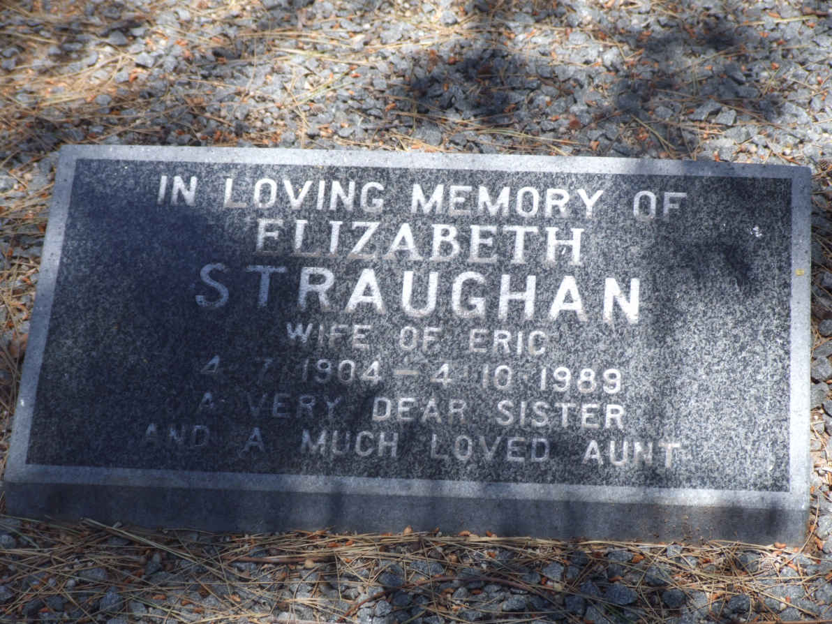 STRAUGHAN Elizabeth 1904-1989