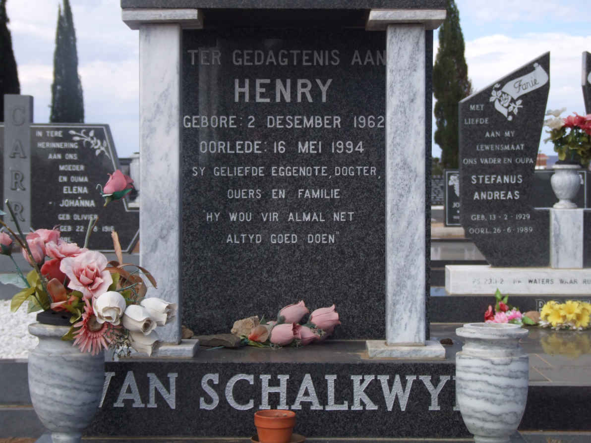 SCHALKWYK Henry, van 1962-1994
