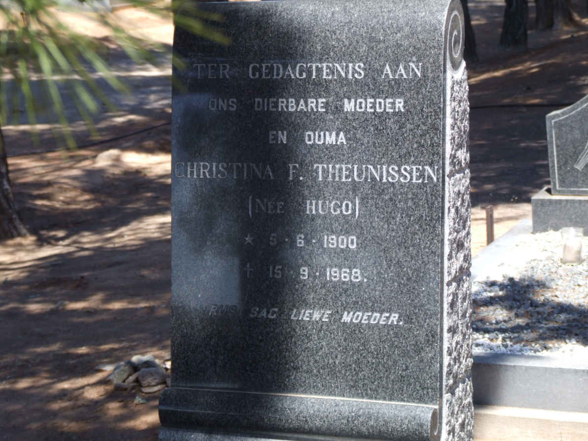 THEUNISSEN Christina F. nee HUGO 1900-1968