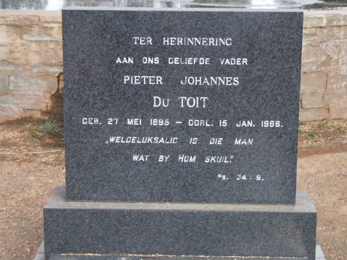 TOIT Pieter Johannes, Du 1895-1966