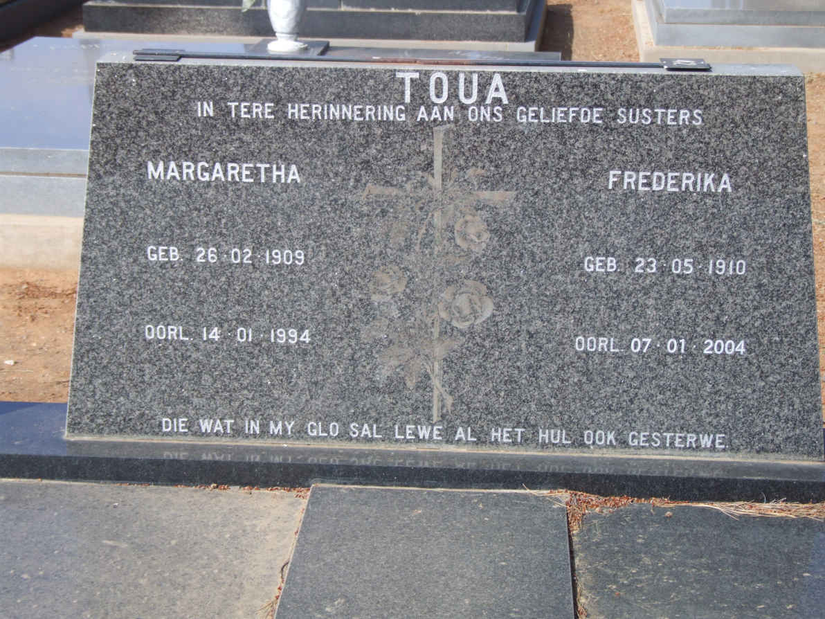 TOUA Margaretha 1909-1994 :: TOUA Fredrika 1910-2004