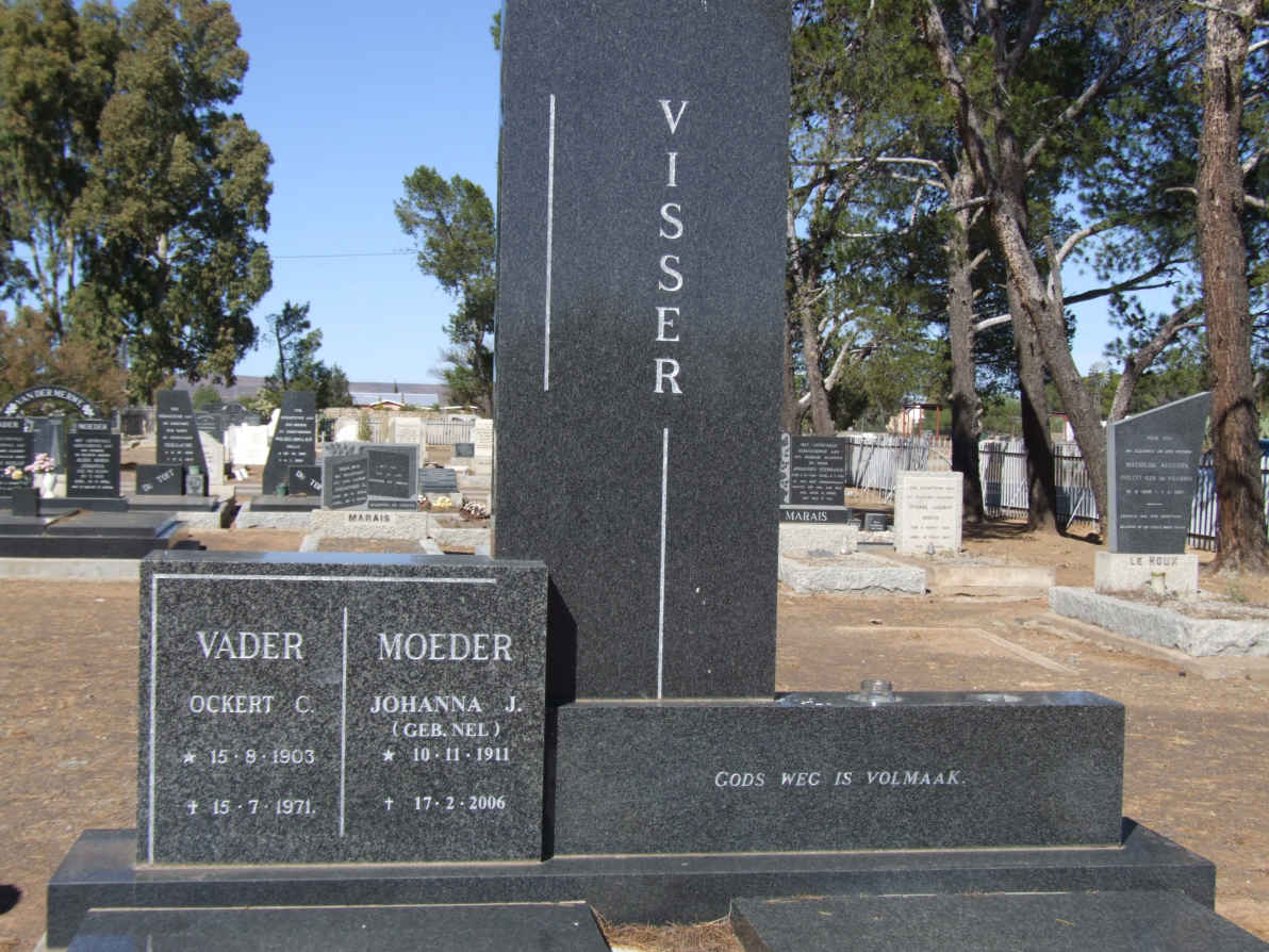 VISSER Ockert C. 1903-1971 &amp; Johanna J. NEL 1911-2006