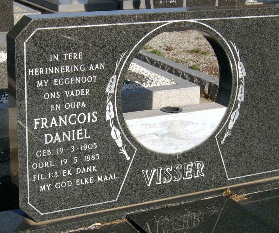 VISSER Francois Daniel 1905-1985