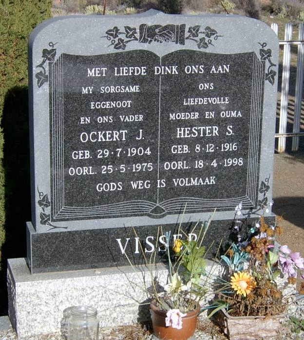 VISSER Ockert J. 1904-1975 &amp; Hester S. 1916-1998
