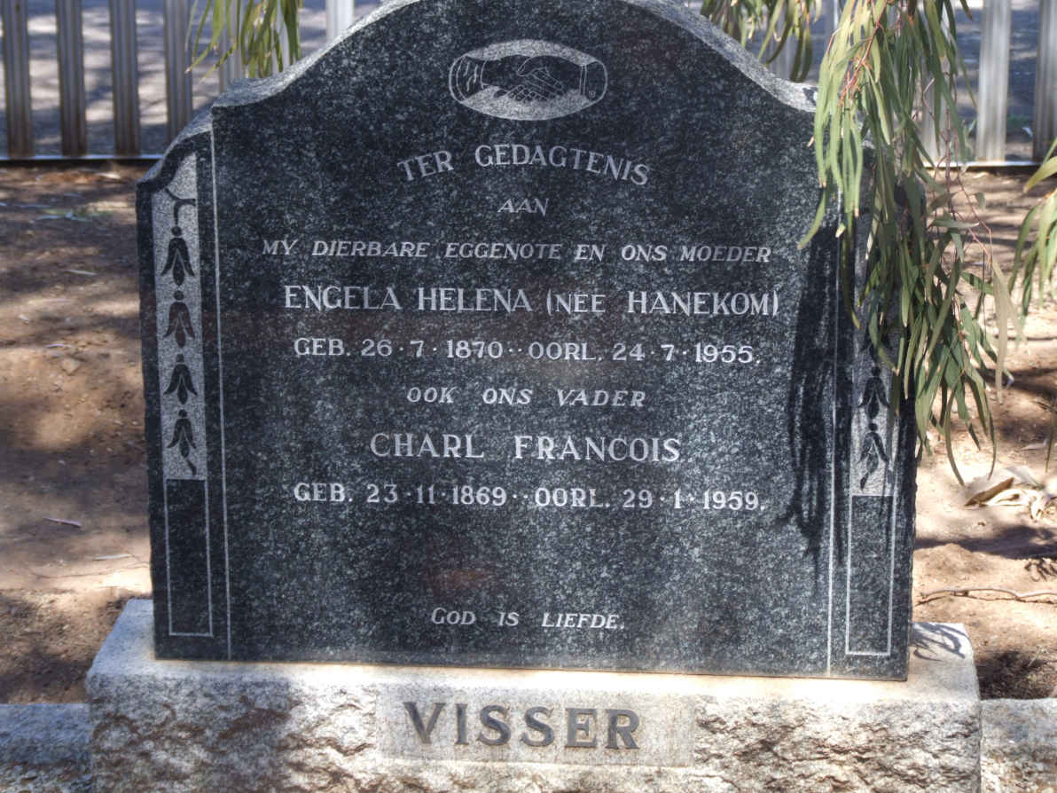 VISSER Charl Francois 1869-1959 &amp; Engela Helena HANEKOM 1870-1955
