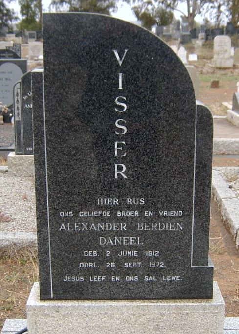 VISSER Alexander Berdien Daneel 1912-1972