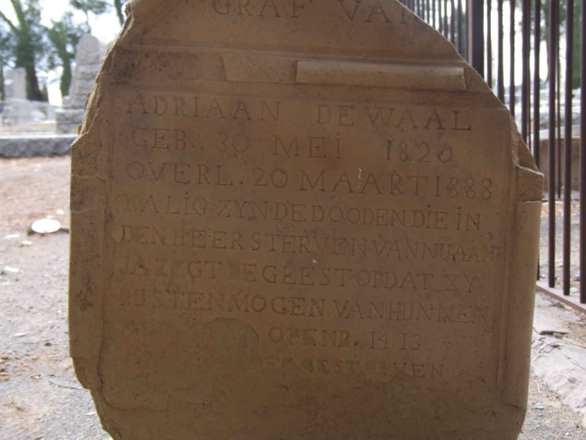 WAAL Adriaan, De 182?-1888