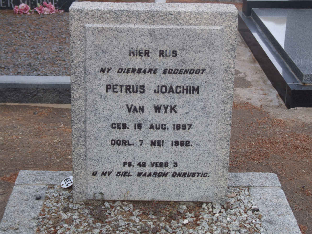 WYK Petrus Joachim, van 1897-1962