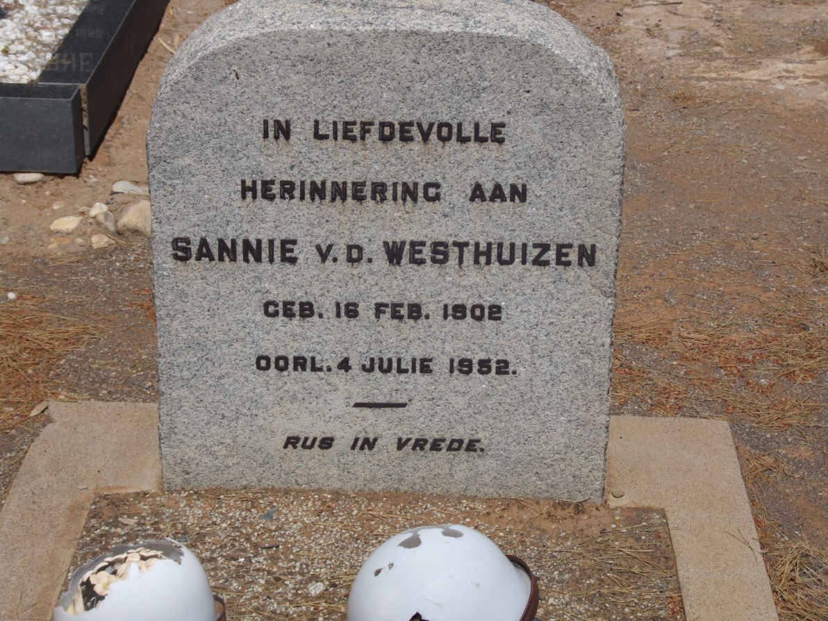 WESTHUIZEN Sannie, v.d. 1902-1952