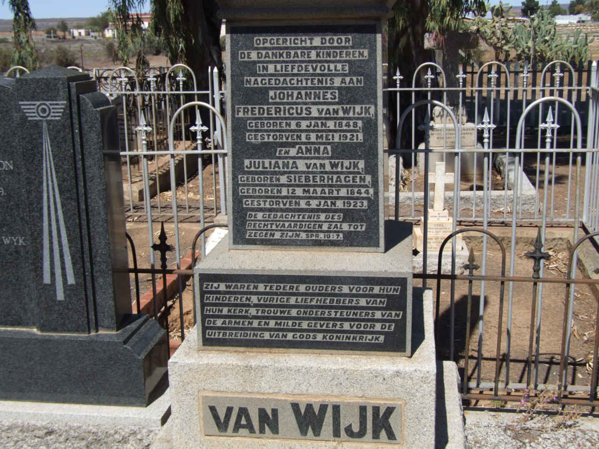 WIJK Johannes Fredericus, van 1848-1921 &amp; Anna Juliana SIEBERHAGEN 1844-1923