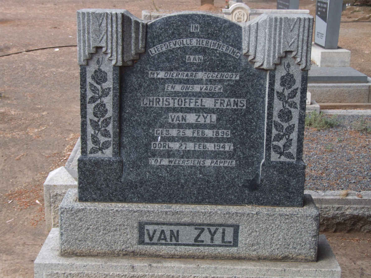 ZYL Christoffel Frans, van 1896-1947