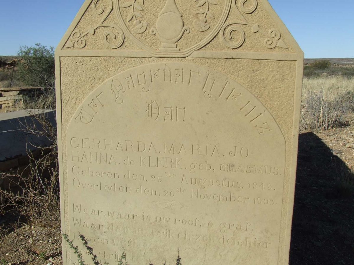 KLERK Gerharda Maria Johanna, de nee ERASMUS 1849-1906