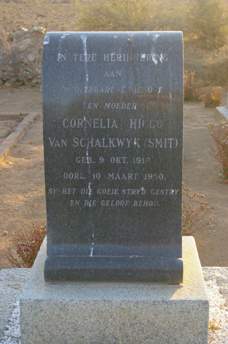 SCHALKWYK Cornelia Higgo, van nee SMIT 1918-1950