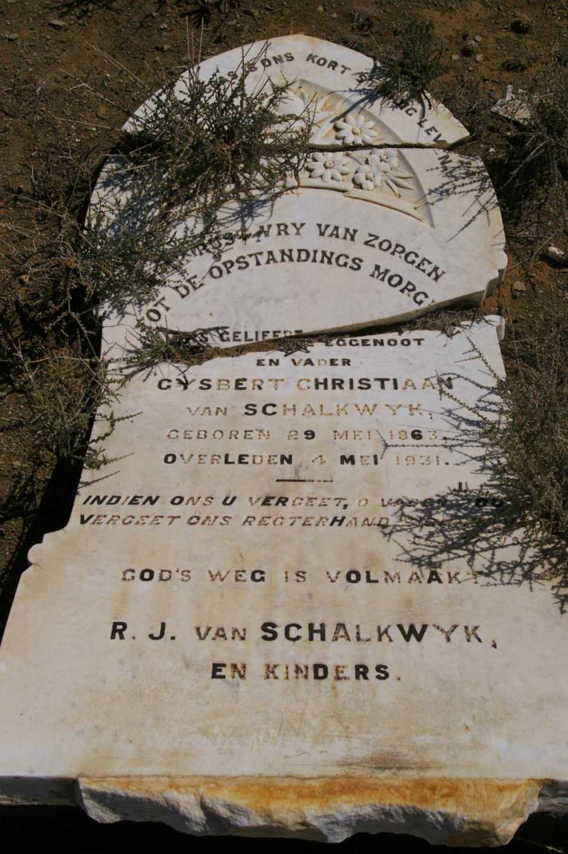 SCHALKWYK Gysbert Christiaan, van 1863-1931 &amp; Rachel Jacoba DU TOIT 1866-1949