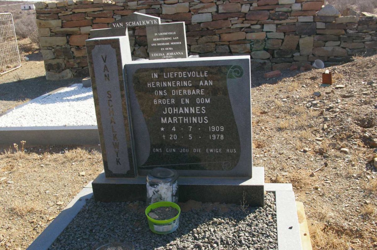 SCHALKWYK Johannes Marthinus, van 1909-1978