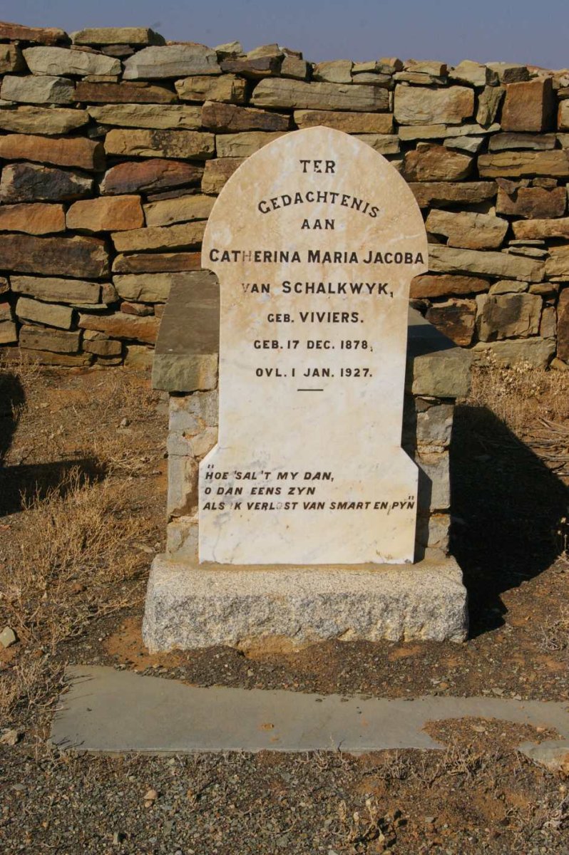SCHALKWYK Catherina Maria Jacoba, van nee VIVIERS 1878-1927