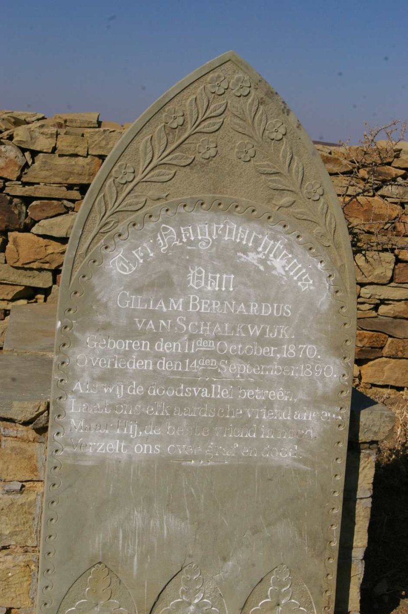 SCHALKWYK Giliam Bernardus, van 1870-1890