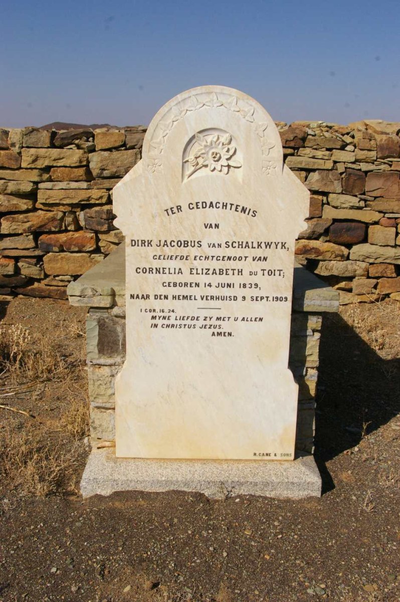 SCHALKWYK Dirk Jacobus, van 1839-1909