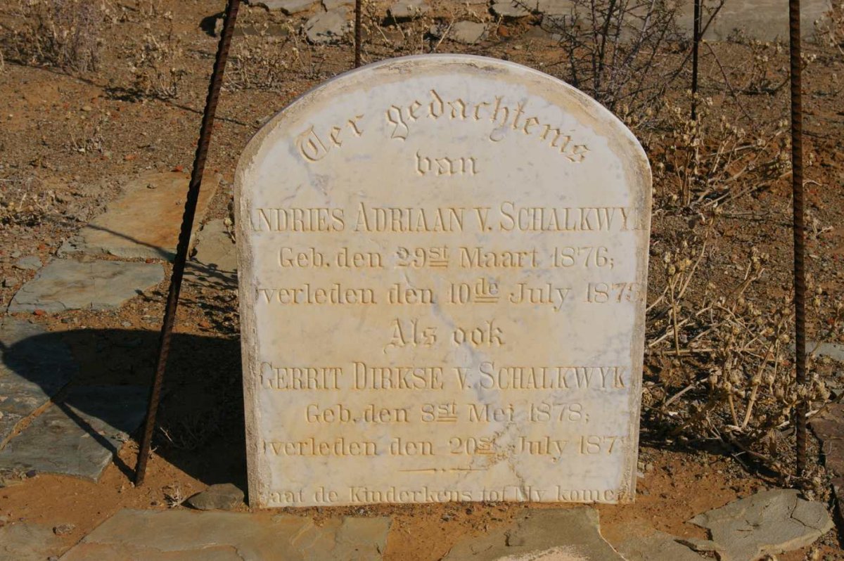 SCHALKWYK Andries Adriaan, van 1876-1879 :: SCHALKWYK Gerrit Dirkse, van 1878-1879