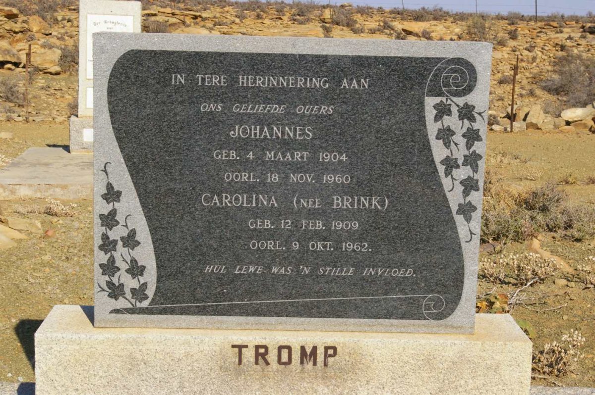 TROMP Johannes 1904-1960 &amp; Carolina BRINK 1909-1962