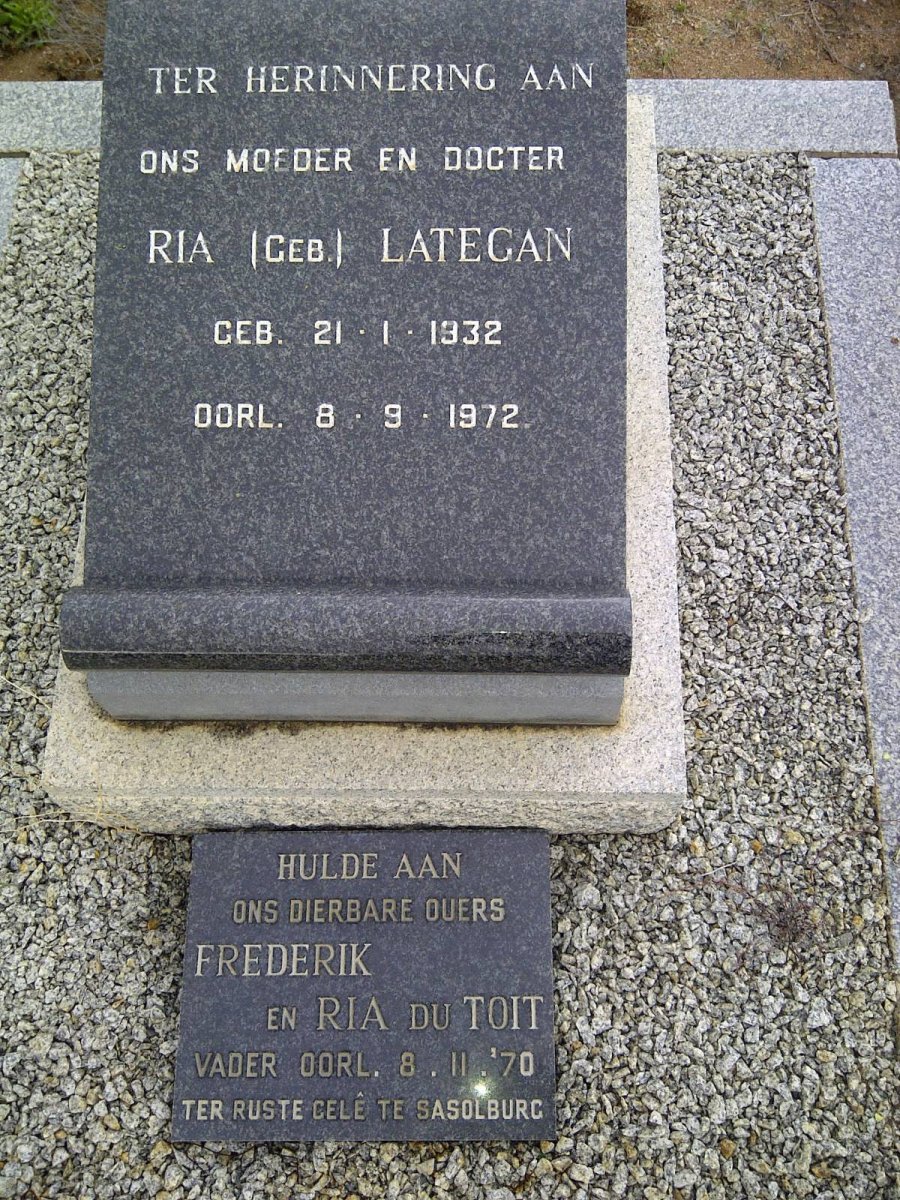 TOIT Frederik, du -1970 &amp; Ria 1932-1972