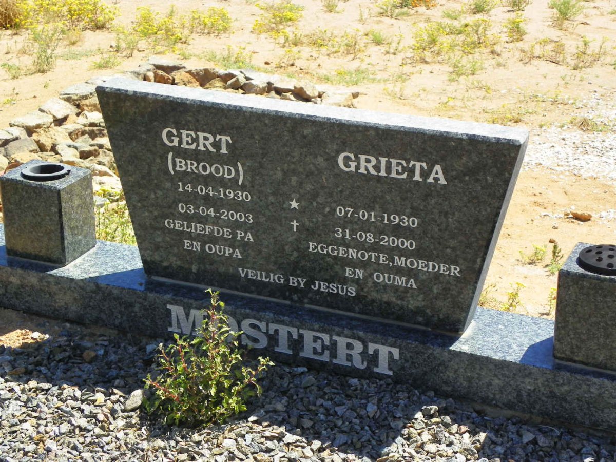 MOSTERT Gert 1930-2003 &amp; Grieta 1930-2000
