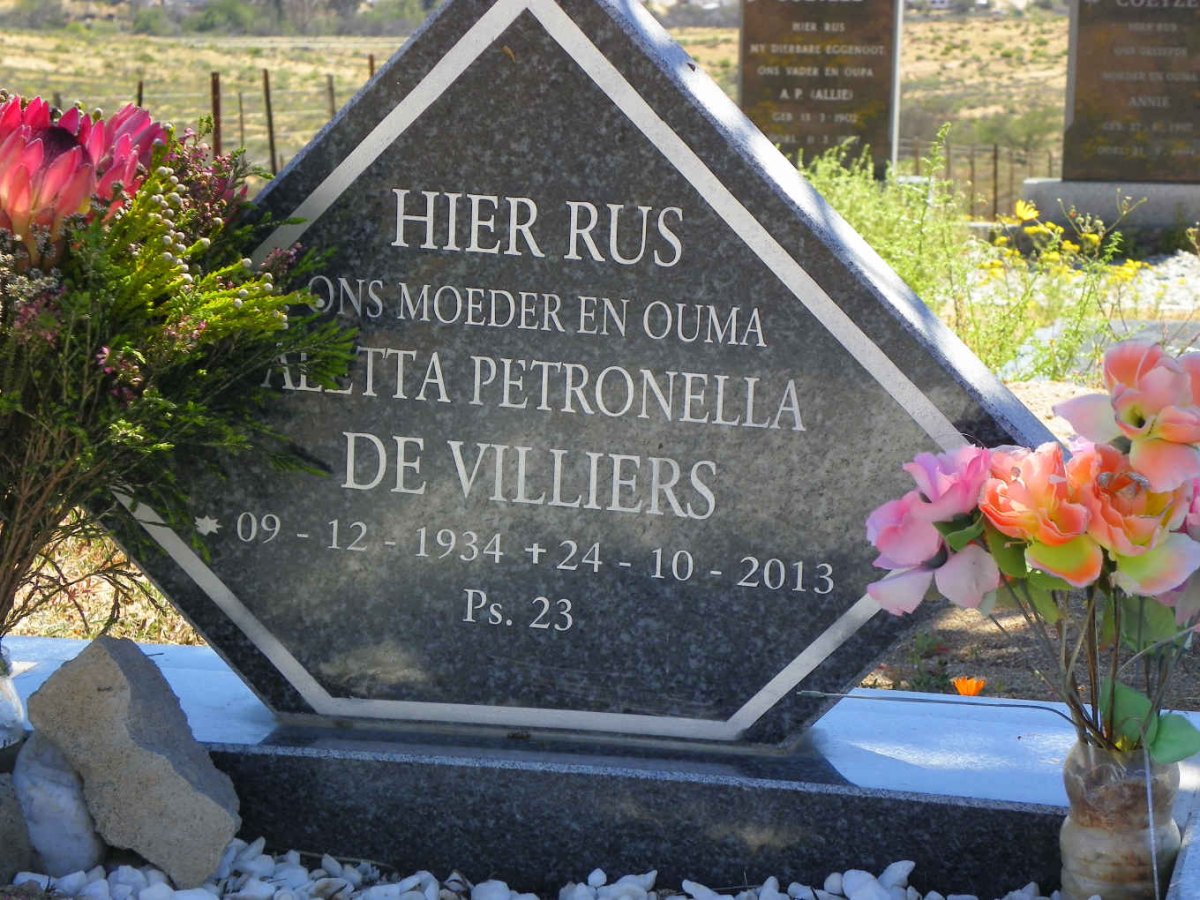 VILLIERS Aletta Petronella, de 1934-2013