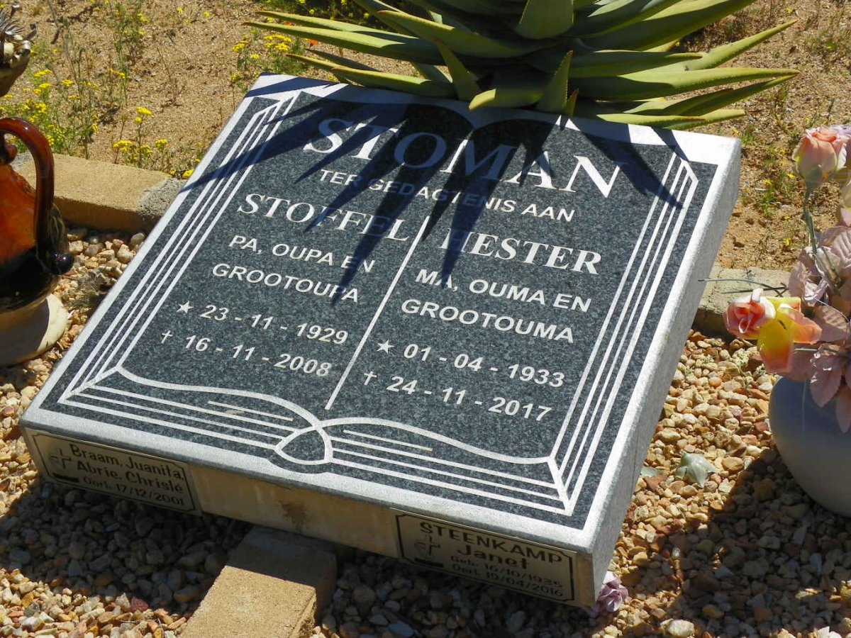 STOMAN Stoffel 1929-2008 &amp; Hester 1933-2017
