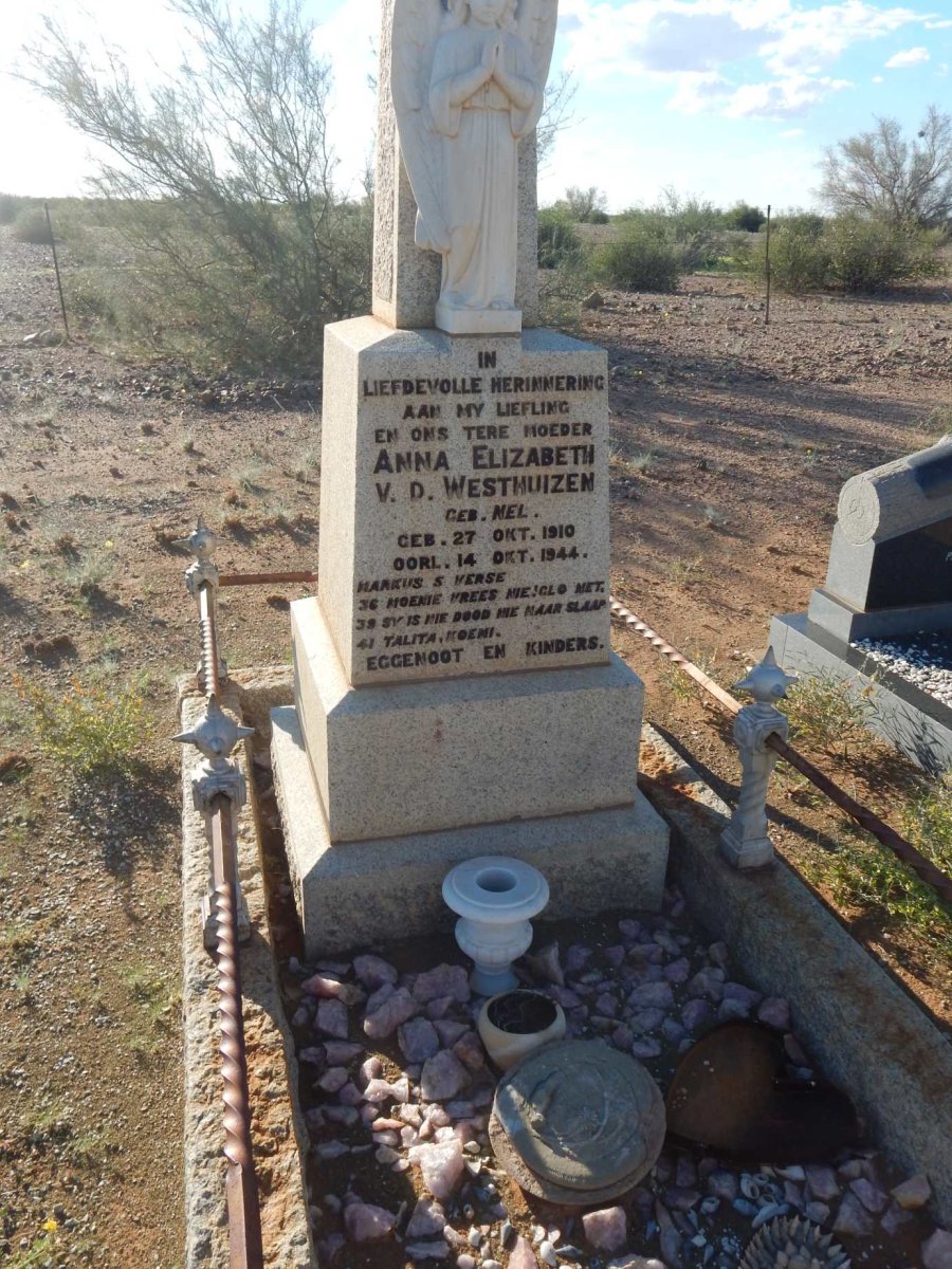 WESTHUIZEN Anna Elizabeth, v.d. nee NEL 1910-1944