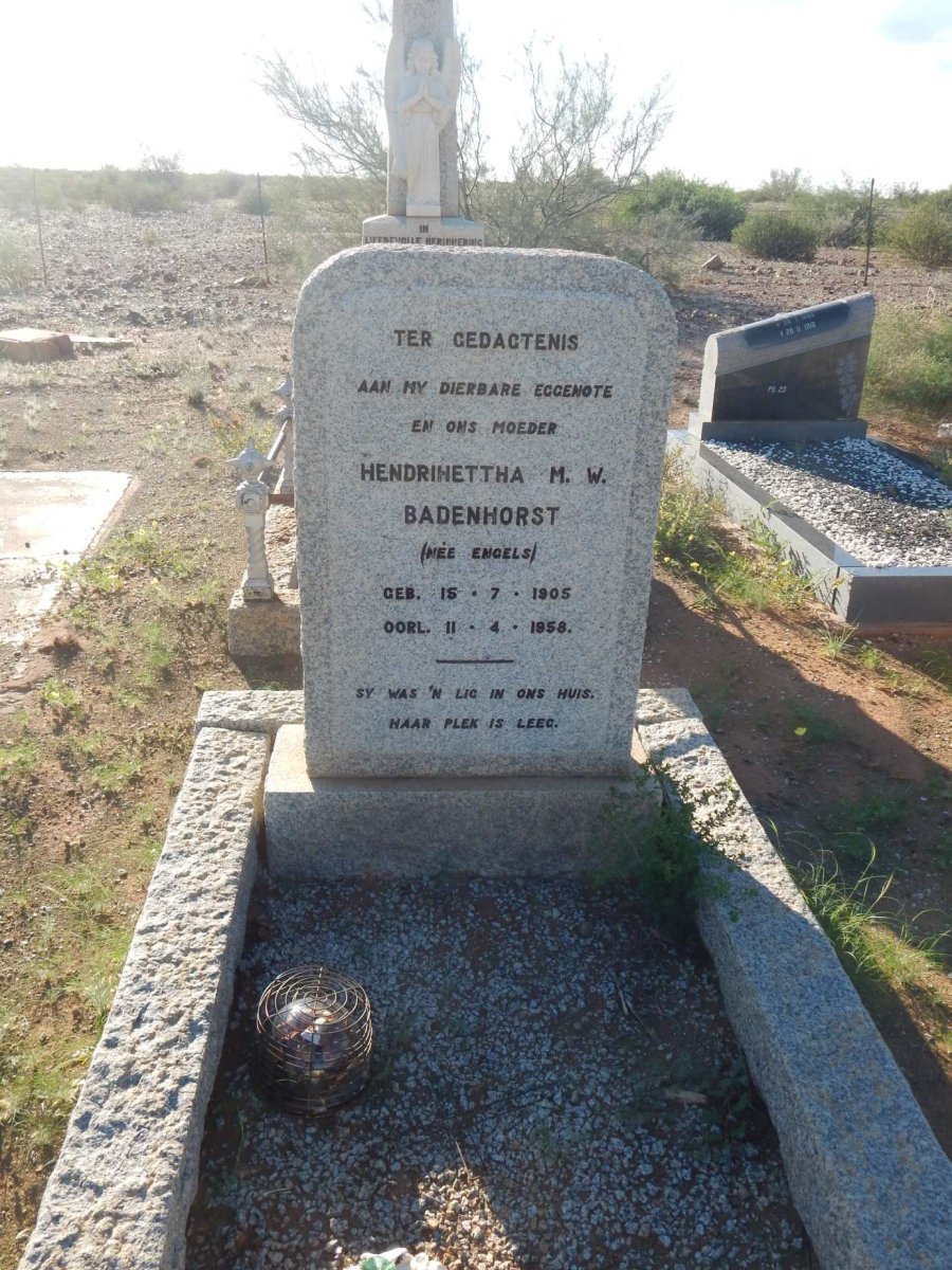 BADENHORST Hendrihettha M.W. nee ENGELS 1905-1985